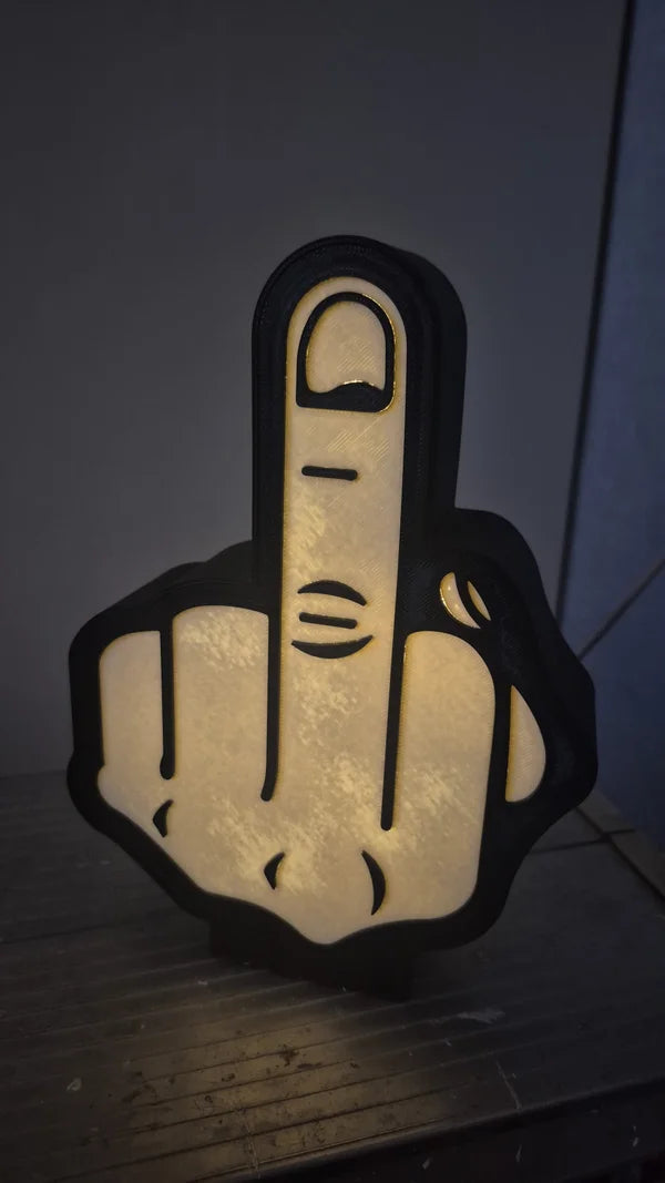 3D Lampe „Mittelfinger“ – witzige Statement-Deko (ohne LED)