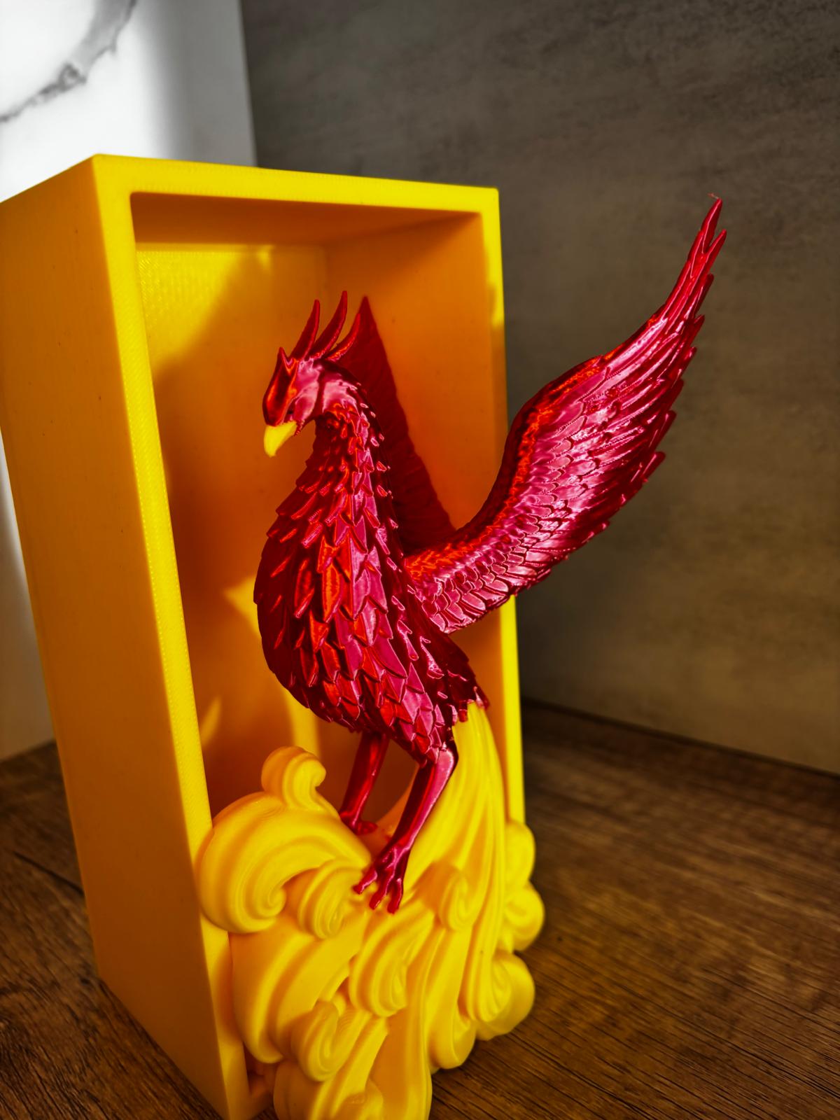 Phönix Book Nook Deko | Bücherregal Einsatz Fantasy | 3D Druck Regal Deko | Geschenk für Leser | personalisierte Farbe | Phoenix Figur
