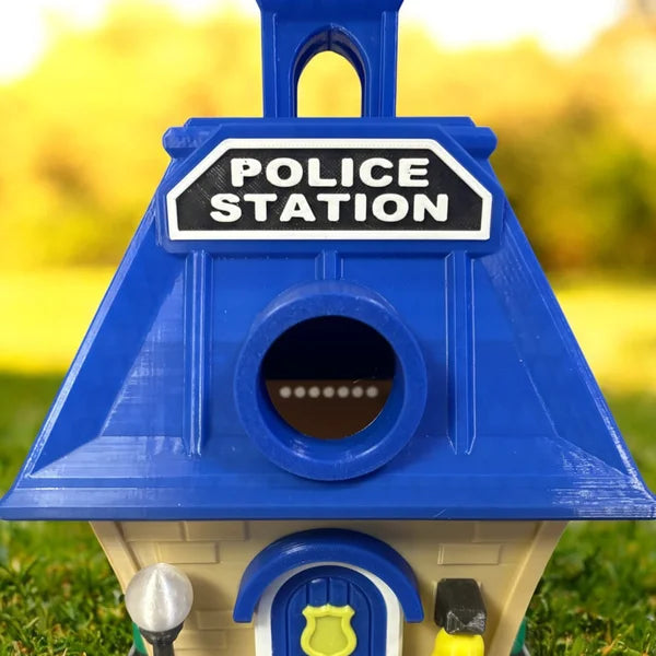 Vogelhaus Polizeistation | witzige Gartendeko aus 3D-Druck (PETG)
