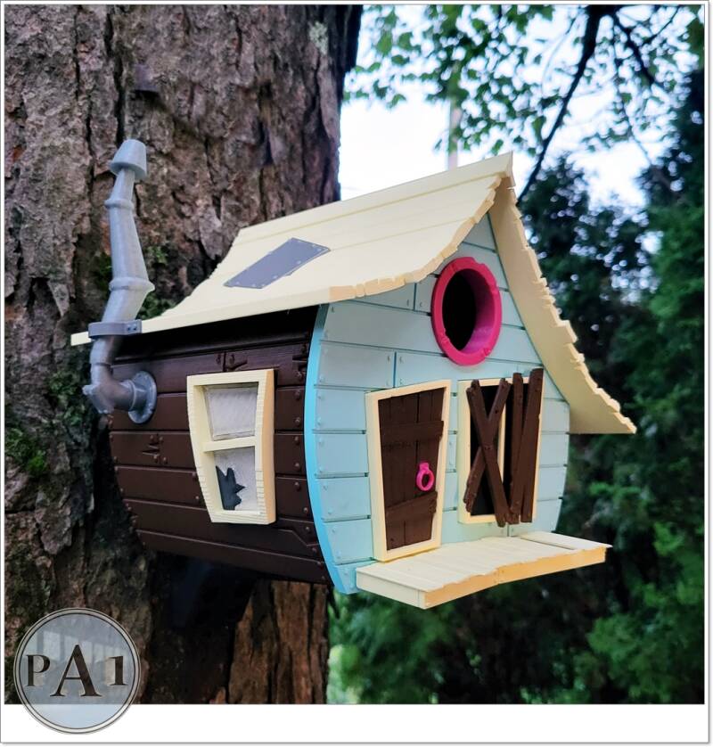 Vogelhaus Toon Shack | Wetterfestes Futterhaus | Cartoon Vogelhaus | 3D Druck | Garten Deko | Wunschfarbe