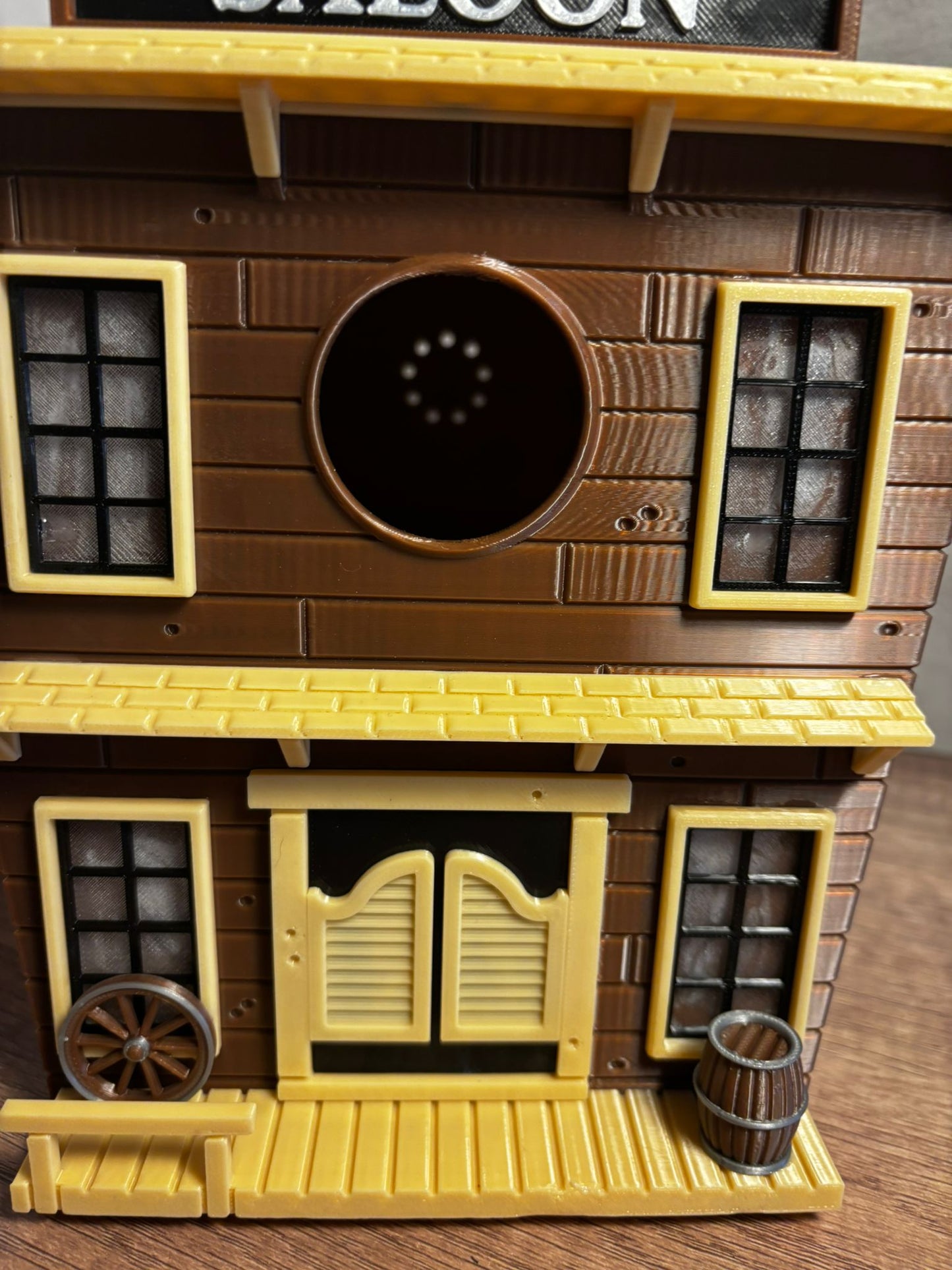 Vogelhaus Saloon aus 3D Druck | Western Vogelhaus | Wetterfestes Deko Vogelhaus | Cowboy Stil | Garten Deko | 17 cm