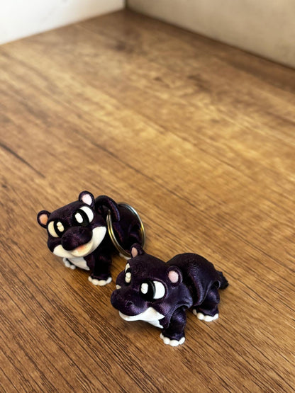 Flexi Nilpferd Figur | bewegliche 3D Druck Figur | süßes Tier Geschenk | Fidget Toy | Schlüsselanhänger optional | personalisierte Farbe