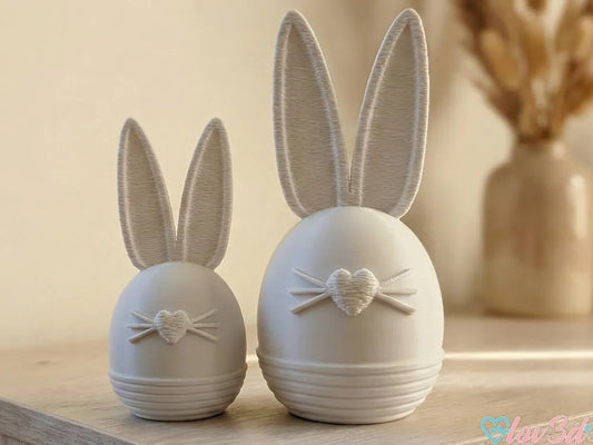 Hasen Deko 2er-Set – Osterdeko in Wunschfarbe (12 & 9 cm)