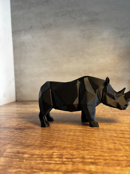 Nashorn Deko Figur modern | geometrische Tierfigur | 3D Druck Deko | minimalistisches Design | Geschenk Idee | personalisierte Farbe