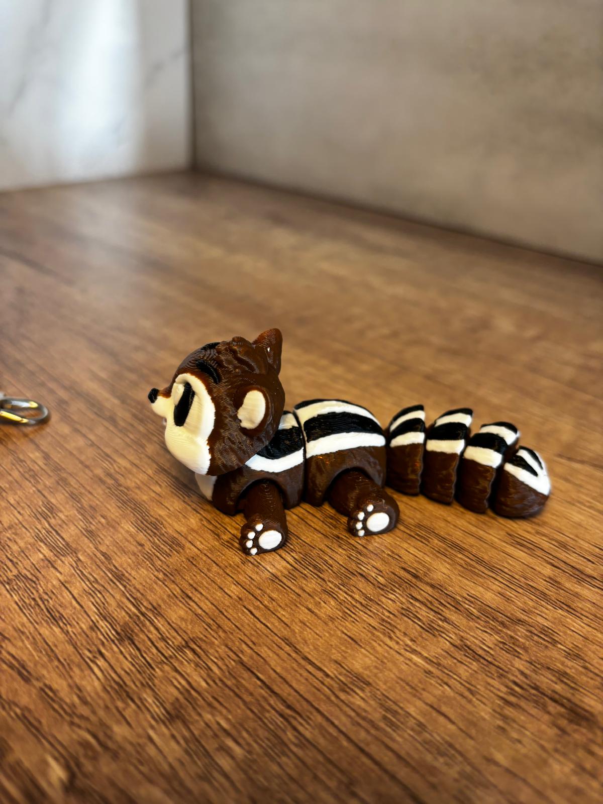 Flexi Streifenhörnchen Figur | bewegliches Tier 3D Druck | süßes Geschenk | Fidget Toy | Schlüsselanhänger optional | personalisierte Farbe