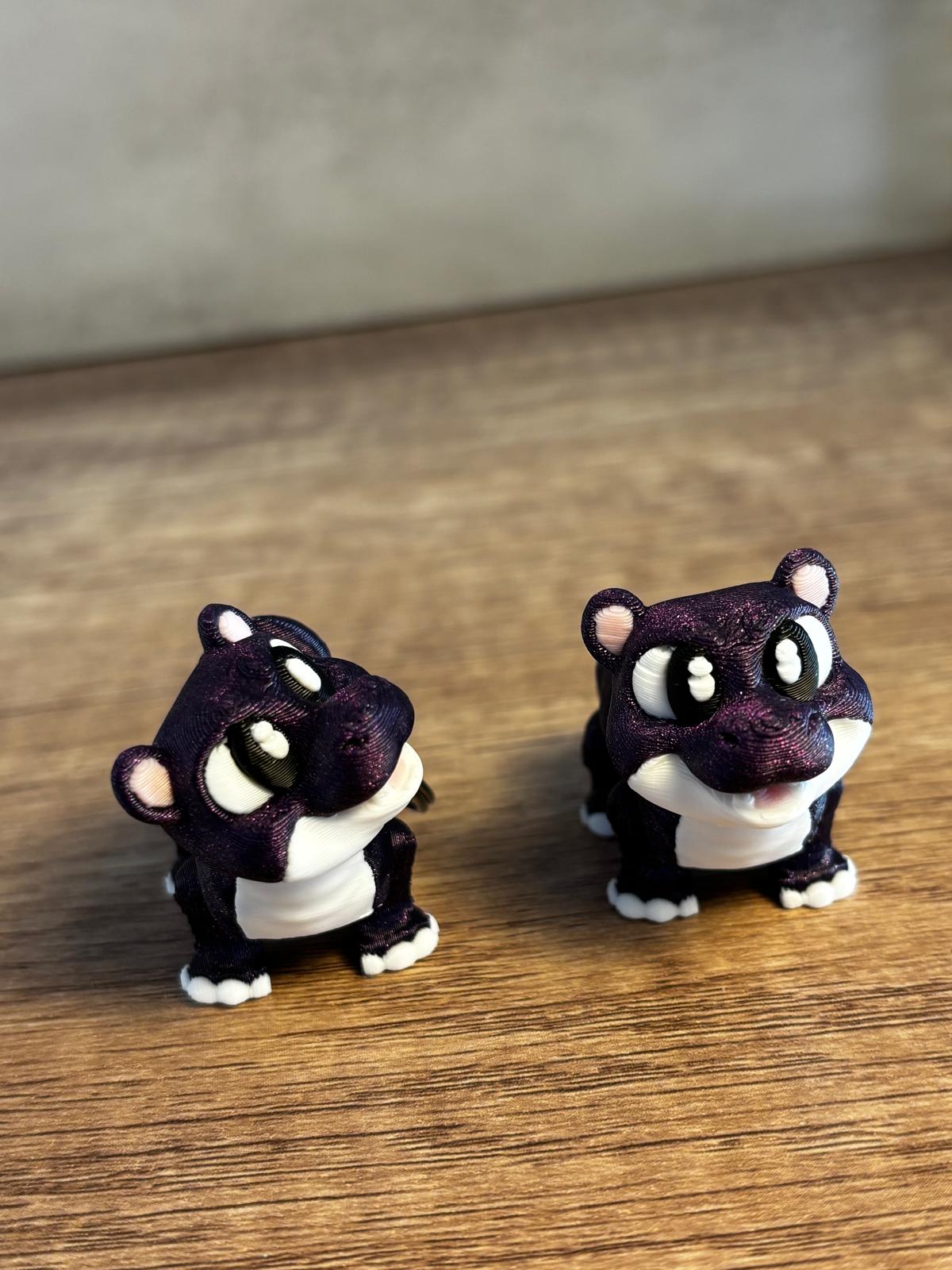 Flexi Nilpferd Figur | bewegliche 3D Druck Figur | süßes Tier Geschenk | Fidget Toy | Schlüsselanhänger optional | personalisierte Farbe