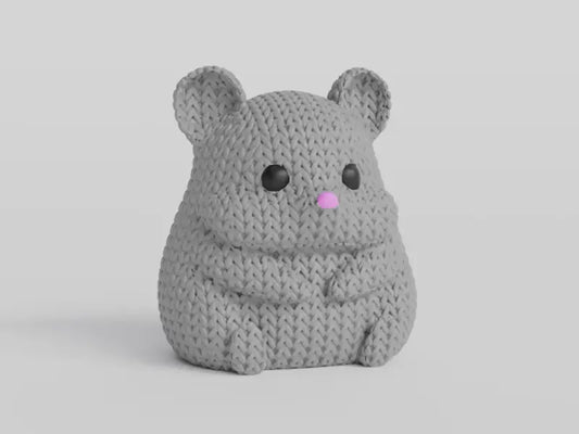 3D Hamster im Häkel-Look – Mini Figur (6,5 cm) | Amigurumi Stil