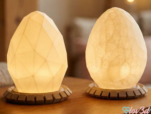 Kristall Lampe 12 cm | 3D-Druck Deko Licht | Ohne LED | Wunschfarbe