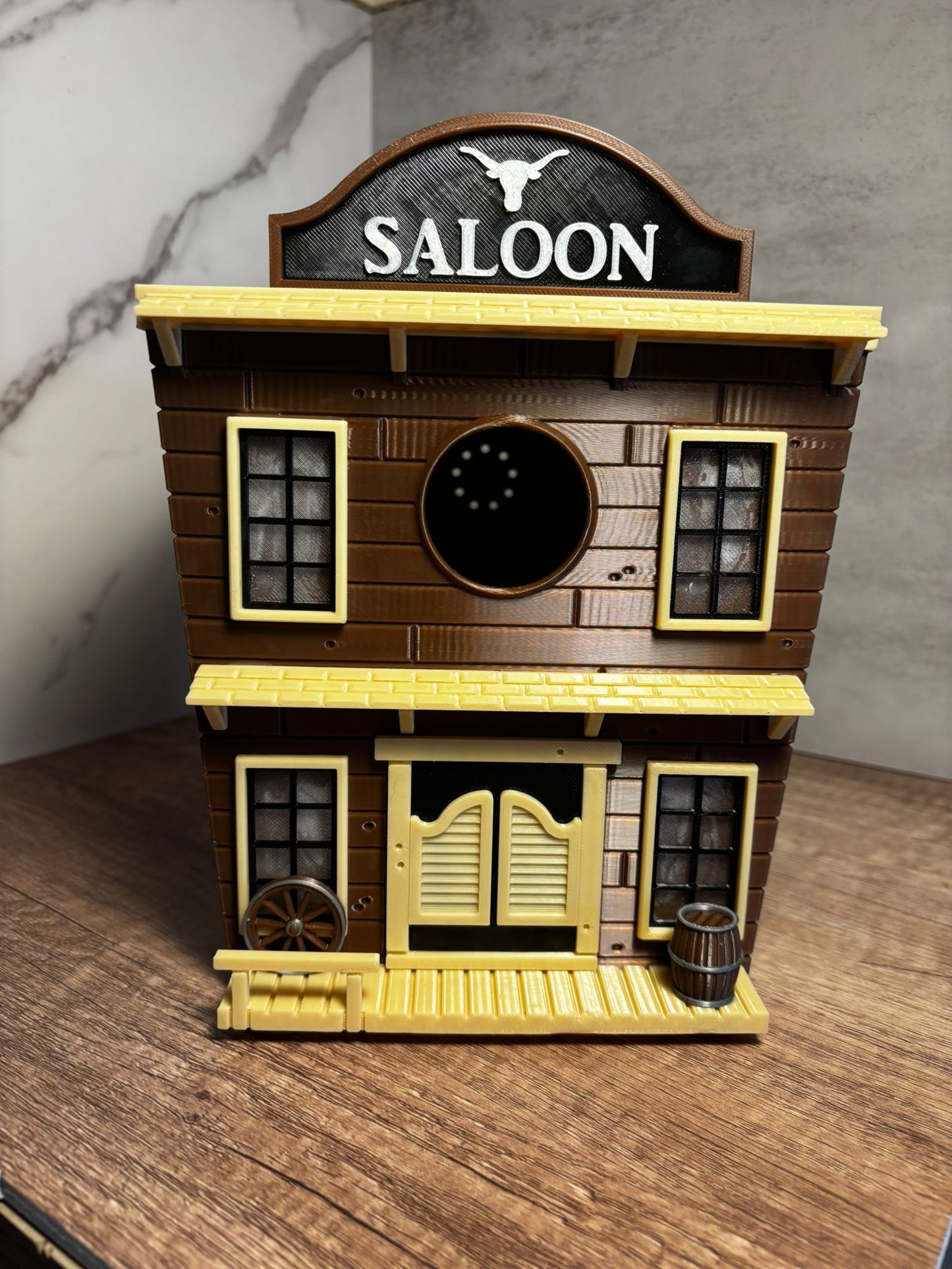 Vogelhaus Saloon aus 3D Druck | Western Vogelhaus | Wetterfestes Deko Vogelhaus | Cowboy Stil | Garten Deko | 17 cm