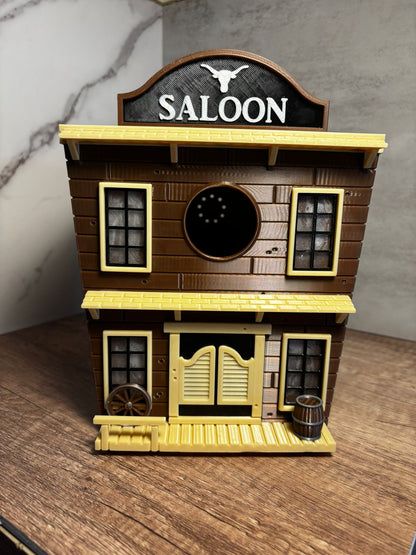 Vogelhaus Saloon aus 3D Druck | Western Vogelhaus | Wetterfestes Deko Vogelhaus | Cowboy Stil | Garten Deko | 17 cm