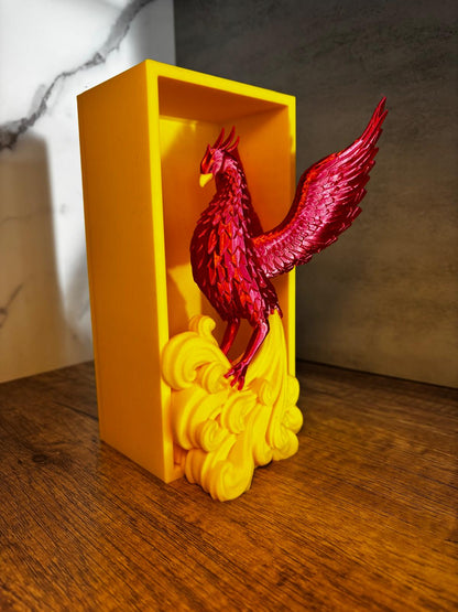 Phönix Book Nook Deko | Bücherregal Einsatz Fantasy | 3D Druck Regal Deko | Geschenk für Leser | personalisierte Farbe | Phoenix Figur
