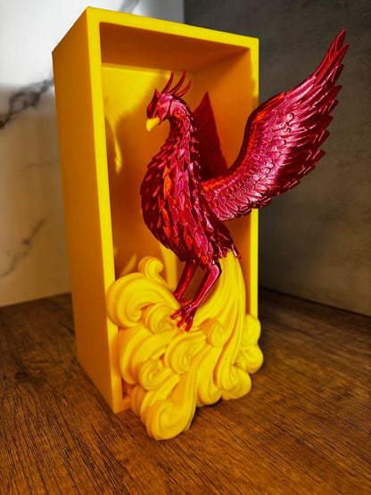 Phönix Book Nook Deko | Bücherregal Einsatz Fantasy | 3D Druck Regal Deko | Geschenk für Leser | personalisierte Farbe | Phoenix Figur