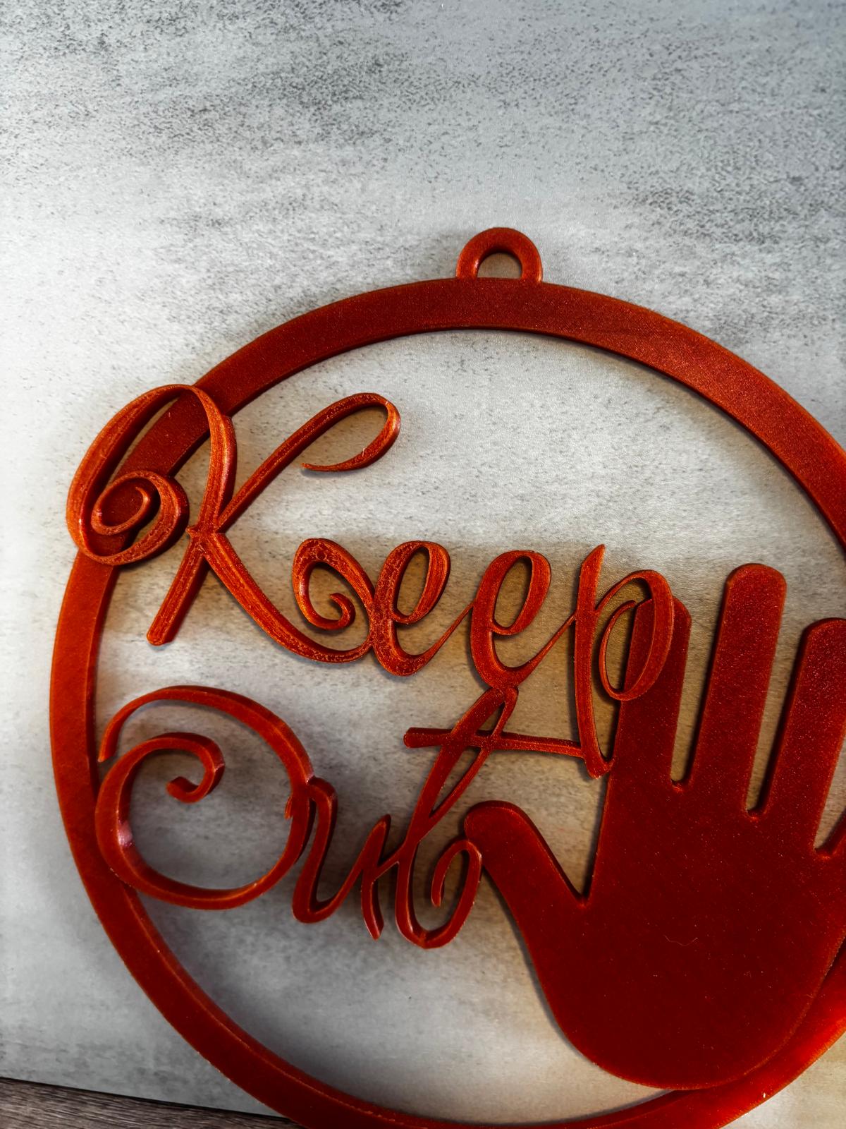 Keep Out Schild Wanddeko | Gaming Deko | Nerd Zimmer Deko | 3D Druck Schild | Türschild | personalisierte Farbe | lustige Deko