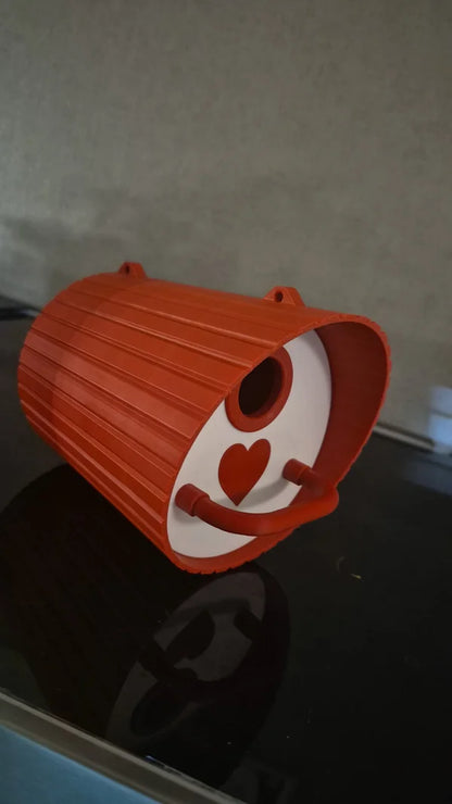 Vogelhaus Klassik mit Herz – 3D-Druck Gartendeko (Wunschfarbe möglich)