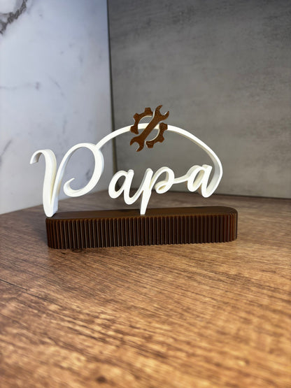 Papa Schild personalisiert | Geschenk für Papa | Vatertag Geschenk | 3D Druck Deko mit Werkzeug | Wunschfarbe | Geschenkidee Papa