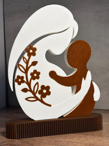 Mutter Kind Figur Deko | Geschenk für Mama | Muttertag Geschenk | Baby Geschenk | 3D Druck Deko | personalisierte Farbe möglich