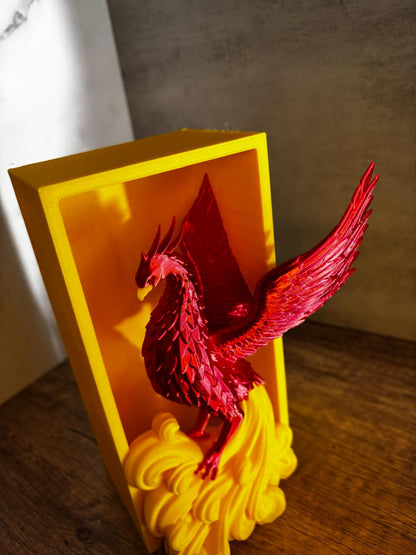 Phönix Book Nook Deko | Bücherregal Einsatz Fantasy | 3D Druck Regal Deko | Geschenk für Leser | personalisierte Farbe | Phoenix Figur