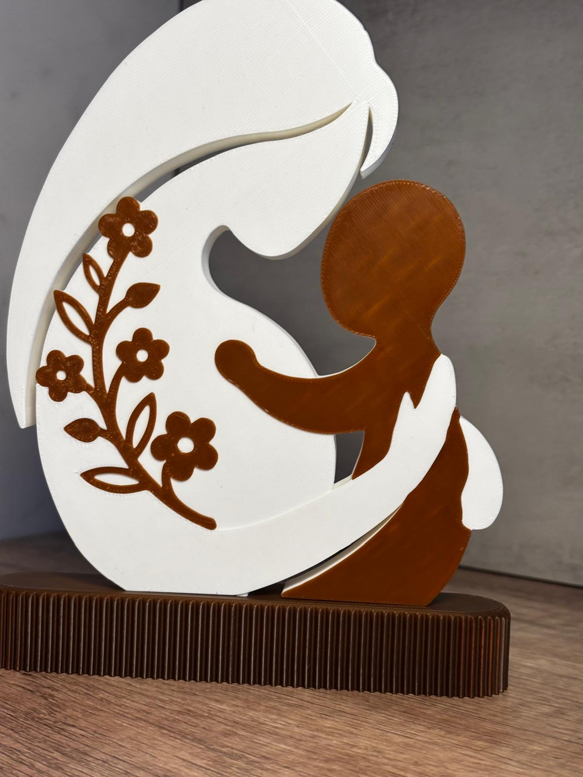 Mutter Kind Figur Deko | Geschenk für Mama | Muttertag Geschenk | Baby Geschenk | 3D Druck Deko | personalisierte Farbe möglich