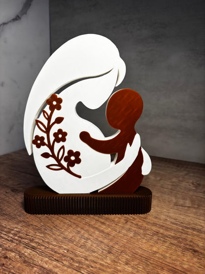Mutter Kind Figur Deko | Geschenk für Mama | Muttertag Geschenk | Baby Geschenk | 3D Druck Deko | personalisierte Farbe möglich