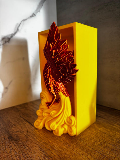 Phönix Book Nook Deko | Bücherregal Einsatz Fantasy | 3D Druck Regal Deko | Geschenk für Leser | personalisierte Farbe | Phoenix Figur