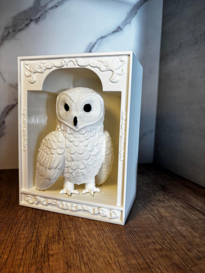 Eule Book Nook Deko | Bücherregal Deko | Fantasy Regal Einsatz | 3D Druck Deko | Geschenk für Leser | personalisierte Farbe