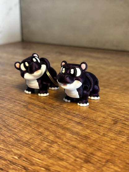 Flexi Nilpferd Figur | bewegliche 3D Druck Figur | süßes Tier Geschenk | Fidget Toy | Schlüsselanhänger optional | personalisierte Farbe