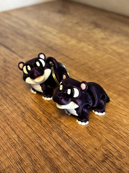 Flexi Nilpferd Figur | bewegliche 3D Druck Figur | süßes Tier Geschenk | Fidget Toy | Schlüsselanhänger optional | personalisierte Farbe