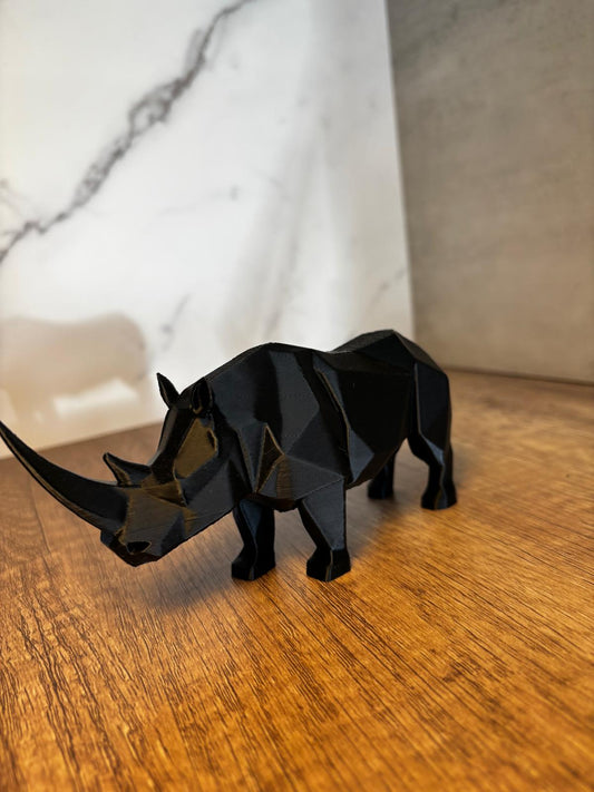 Nashorn Deko Figur modern | geometrische Tierfigur | 3D Druck Deko | minimalistisches Design | Geschenk Idee | personalisierte Farbe