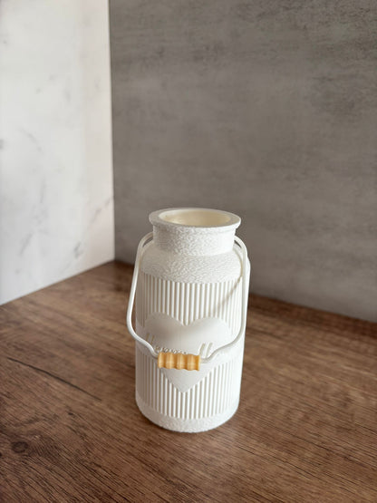 Deko Milchkanne mit Herz – 3D Druck | Wunschfarbe | Trockenblumen Vase | Landhaus Deko