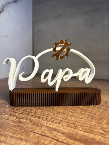 Papa Schild personalisiert | Geschenk für Papa | Vatertag Geschenk | 3D Druck Deko mit Werkzeug | Wunschfarbe | Geschenkidee Papa