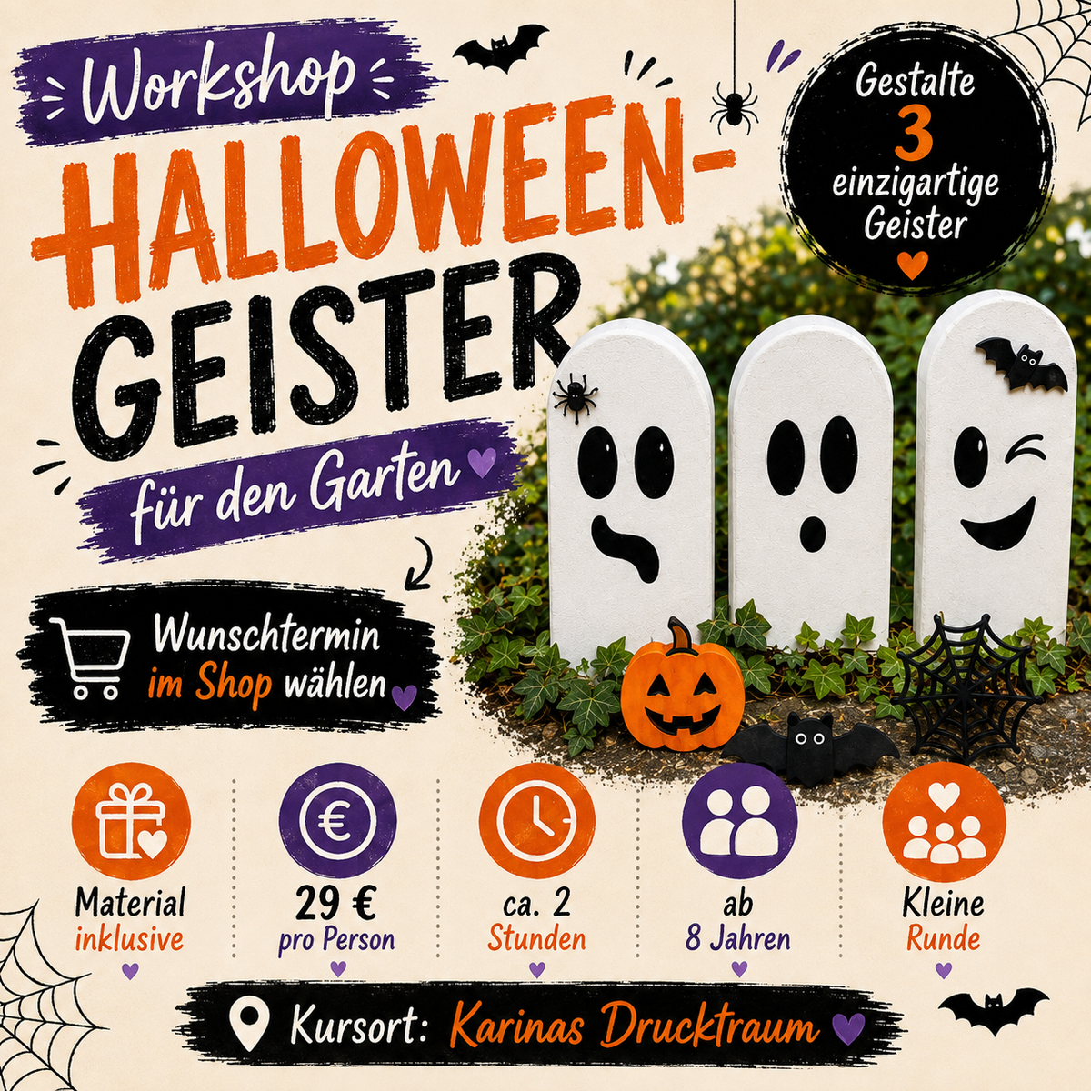 Halloween-Geister für den Garten – Kreativ-Workshop