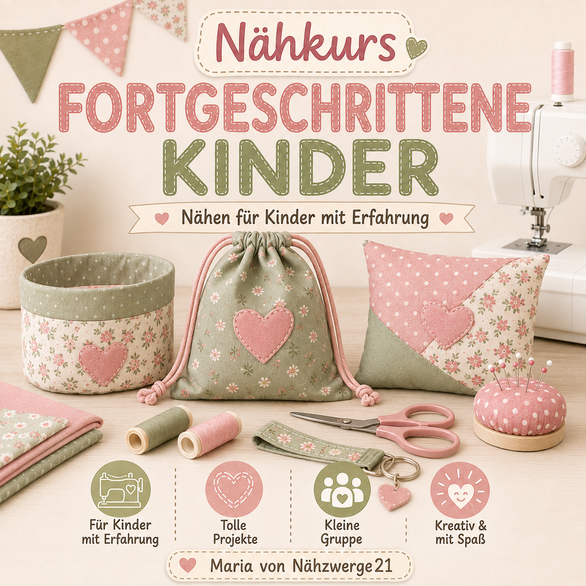 Nähkurs für Kinder – Aufbaukurs