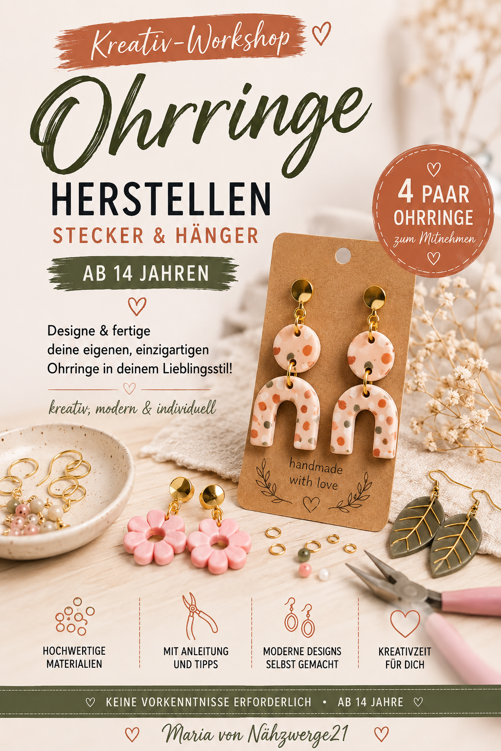 Kreativ-Workshop Ohrringe herstellen | ab 14 Jahren