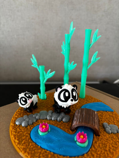 Panda Deko Set & Schlüsselanhänger – süße Panda Figuren | 3D Druck