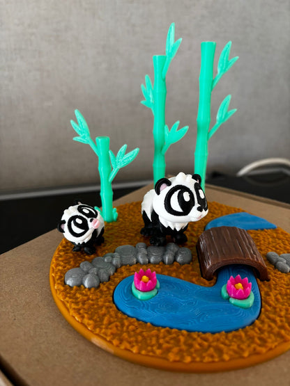 Panda Deko Set & Schlüsselanhänger – süße Panda Figuren | 3D Druck