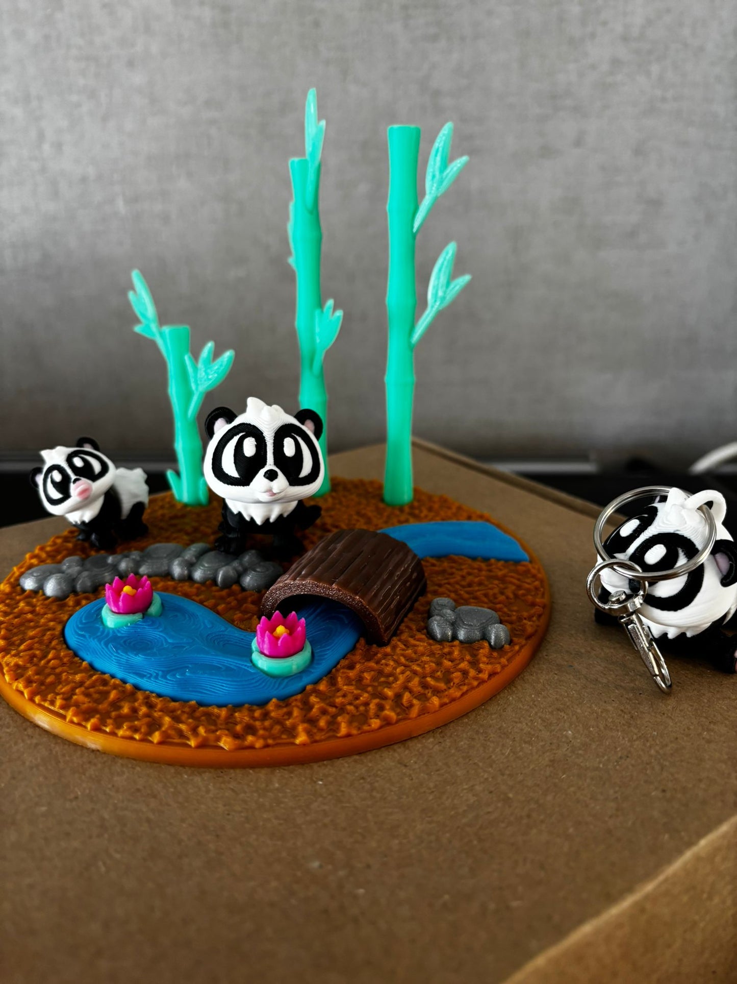 Panda Deko Set & Schlüsselanhänger – süße Panda Figuren | 3D Druck