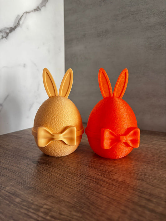 Osterei mit Hasenohren – 3D gedruckte Geschenkbox – Osterdeko – Wunschfarbe – 12,4 cm