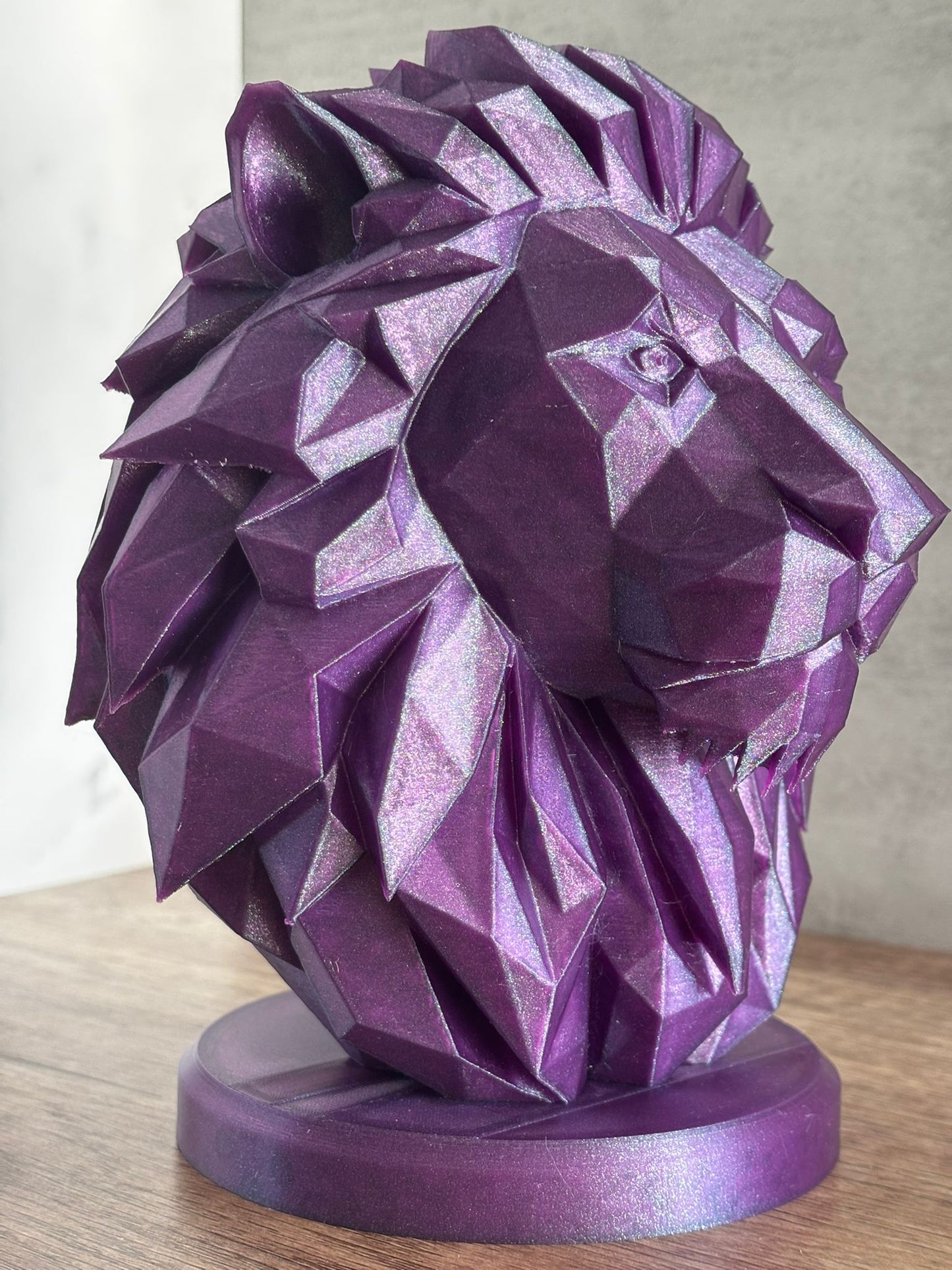 Löwenkopf Skulptur – 3D gedruckte Löwen Büste – moderne Deko – Wunschfarbe – 19,3 cm
