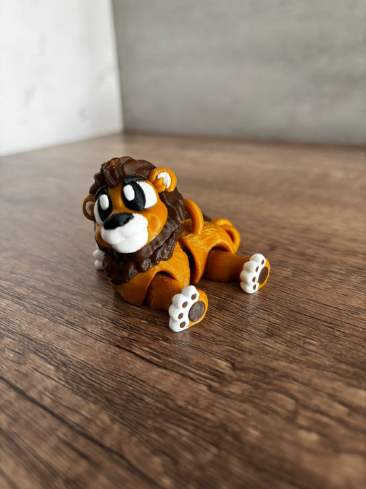Flexi Löwe beweglich – 3D gedruckte Figur – niedlicher Löwe – auch als Schlüsselanhänger