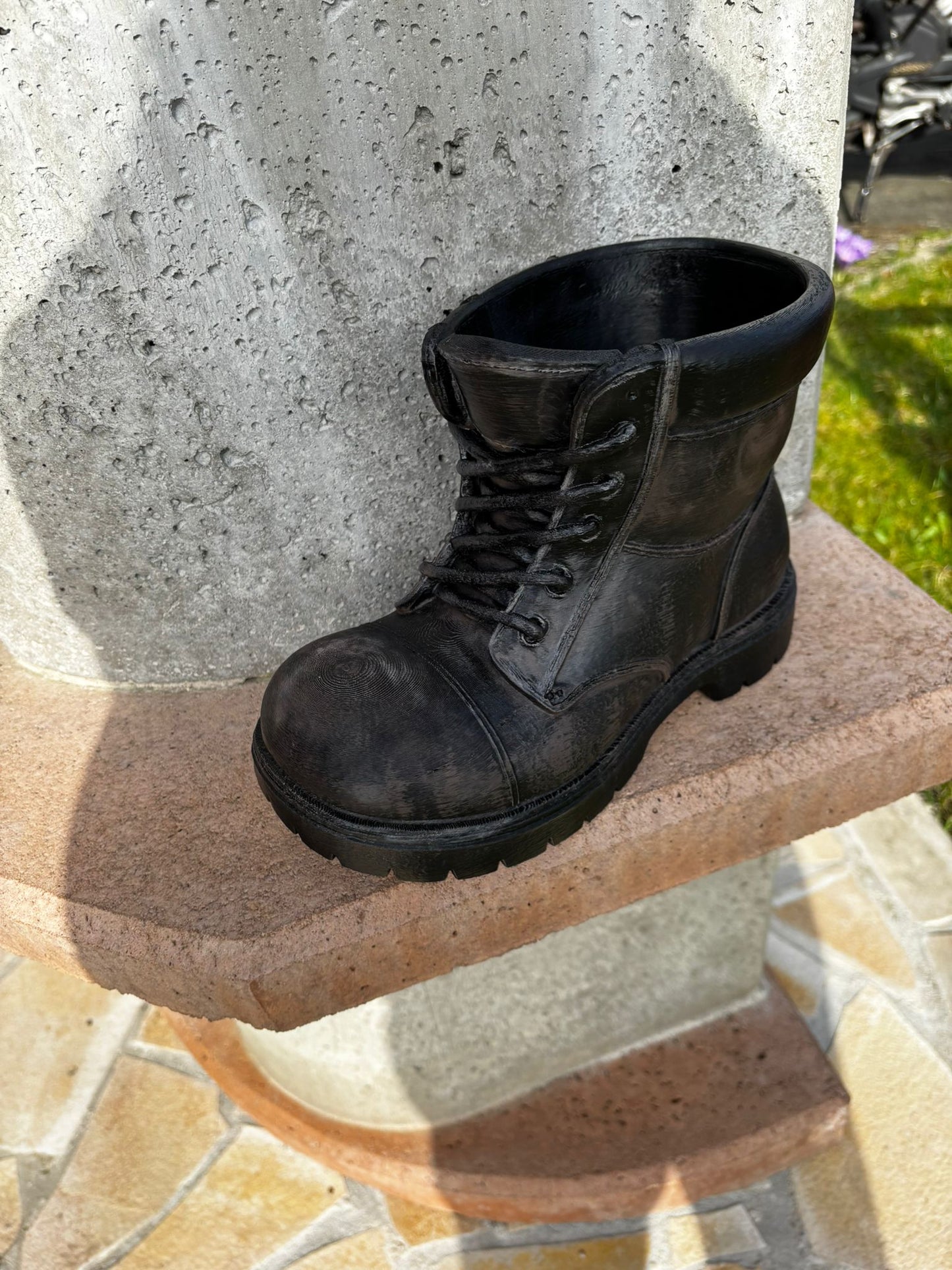 Dekostiefel Pflanztopf – 3D gedruckter Blumentopf Stiefel – handbemalt – optional wasserdicht versiegelt