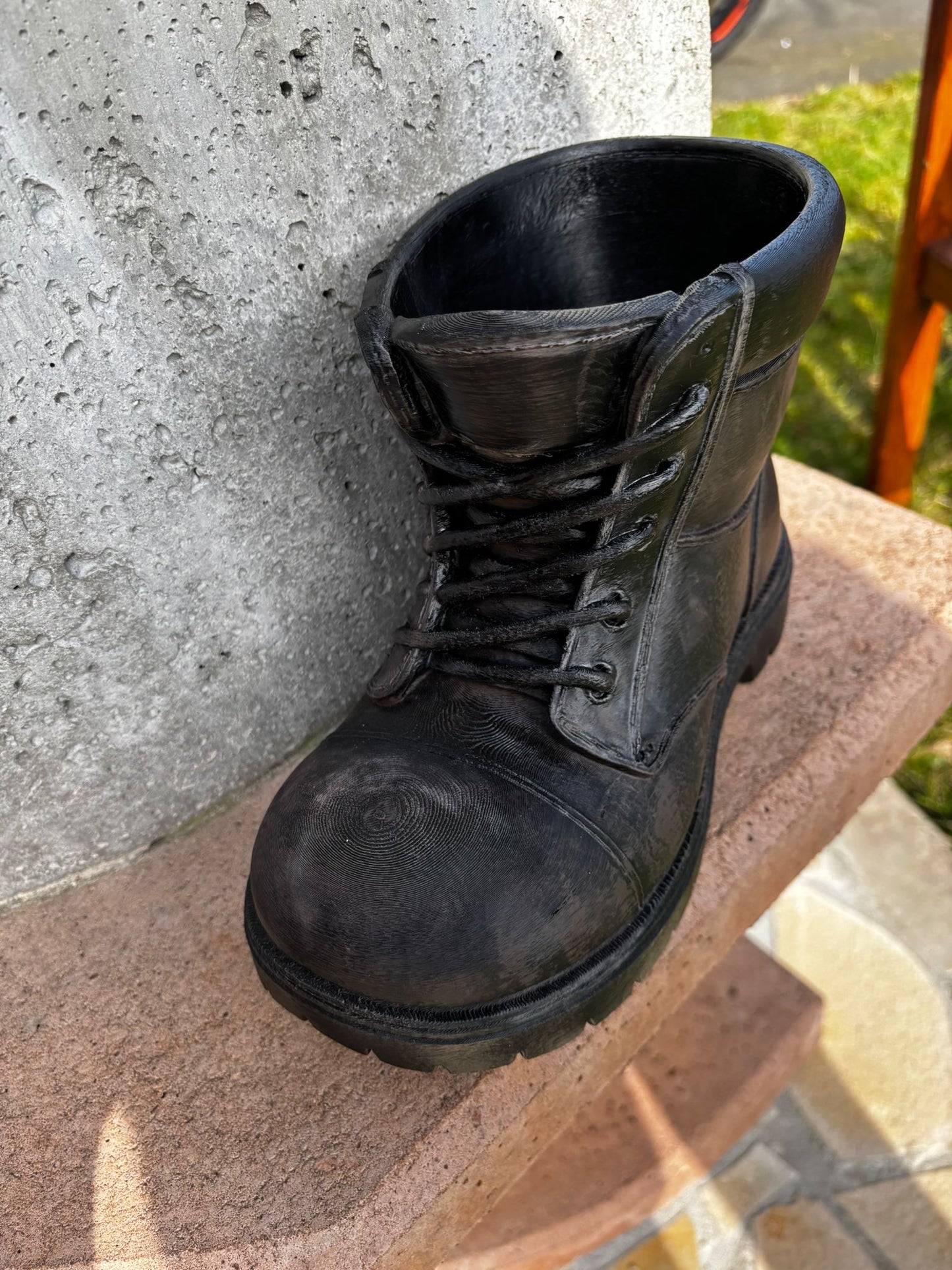 Dekostiefel Pflanztopf – 3D gedruckter Blumentopf Stiefel – handbemalt – optional wasserdicht versiegelt