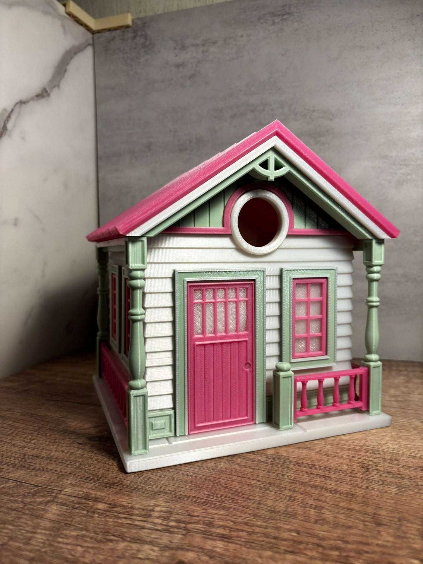 Vogelhaus Landhaus Stil | Wetterfestes Vogelhaus | Cottage Vogelhaus | 3D Druck | Wunschfarbe möglich