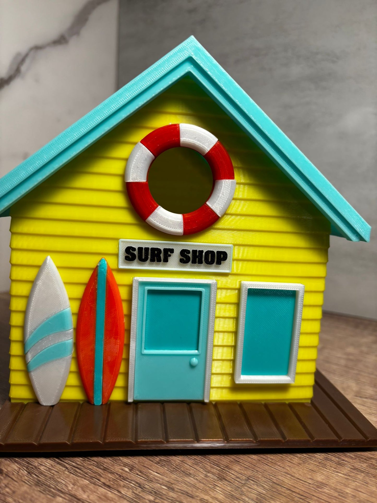 Vogelhaus Surfshop | Wetterfestes Vogelhaus | Beach House Vogelhaus | Surf Deko | 3D Druck | Wunschfarbe möglich
