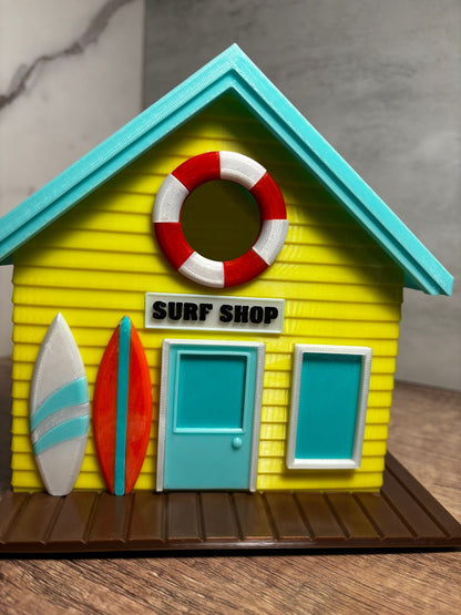 Vogelhaus Surfshop | Wetterfestes Vogelhaus | Beach House Vogelhaus | Surf Deko | 3D Druck | Wunschfarbe möglich