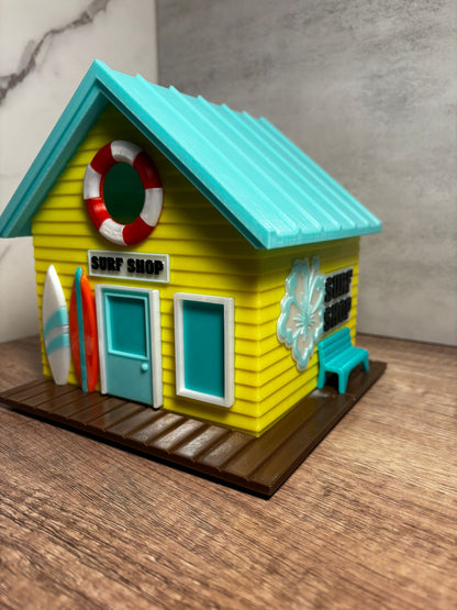 Vogelhaus Surfshop | Wetterfestes Vogelhaus | Beach House Vogelhaus | Surf Deko | 3D Druck | Wunschfarbe möglich