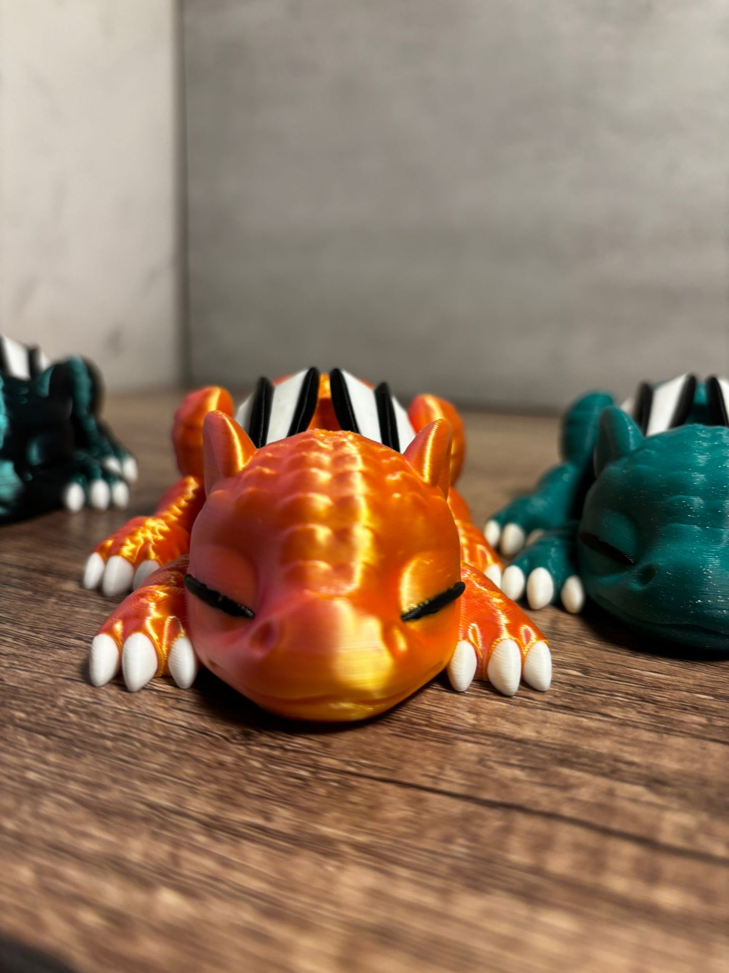 Flexi Drache schlafend | Beweglicher Drache | 3D Druck Dragon | Fantasy Deko | Flexi Figur | Wunschfarbe