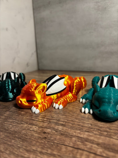 Flexi Drache schlafend | Beweglicher Drache | 3D Druck Dragon | Fantasy Deko | Flexi Figur | Wunschfarbe