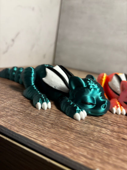 Flexi Drache schlafend | Beweglicher Drache | 3D Druck Dragon | Fantasy Deko | Flexi Figur | Wunschfarbe