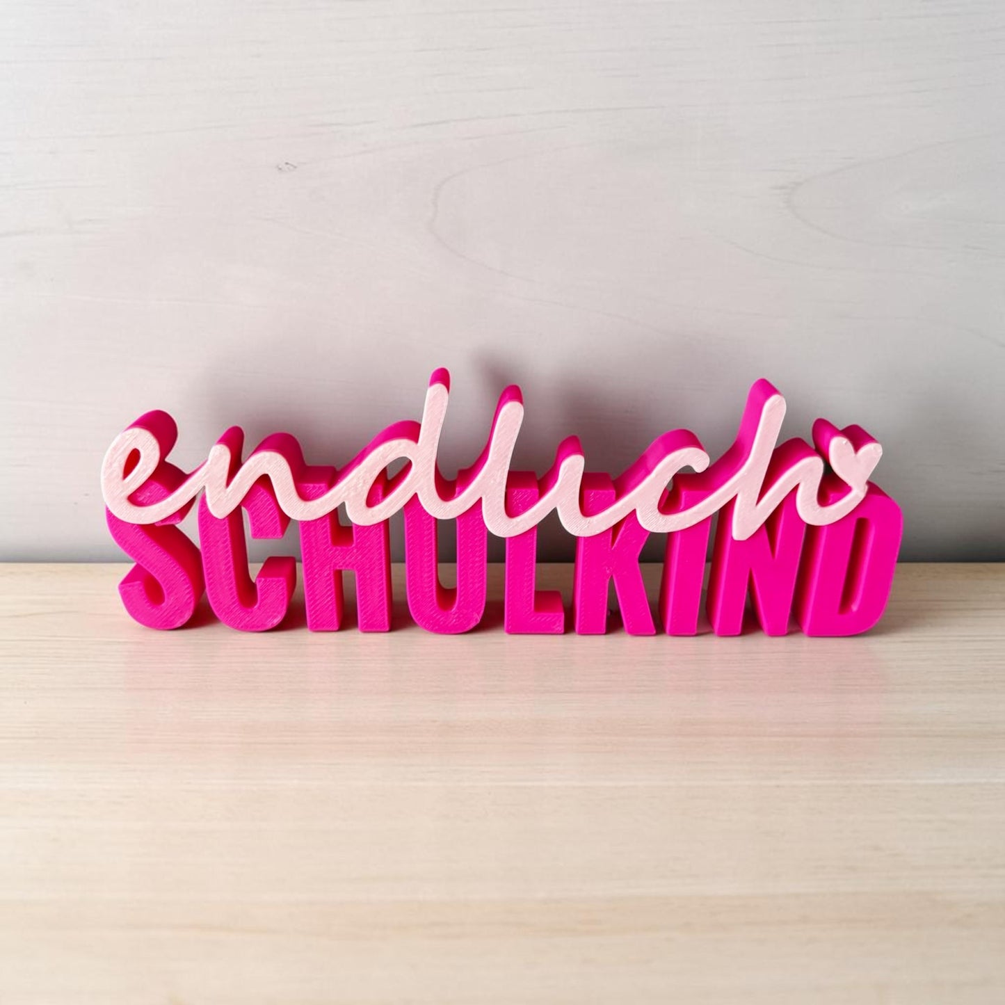 Endlich Schulkind Deko | Einschulung Geschenk | 2-farbiger Schriftzug | Wunschfarbe | Schulanfang | 3D Druck