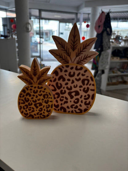 Ananas Deko Set | Leopard Muster | Boho Deko | 3D Druck | 2 Größen erhältlich | Wunschfarbe | Moderne Tischdeko